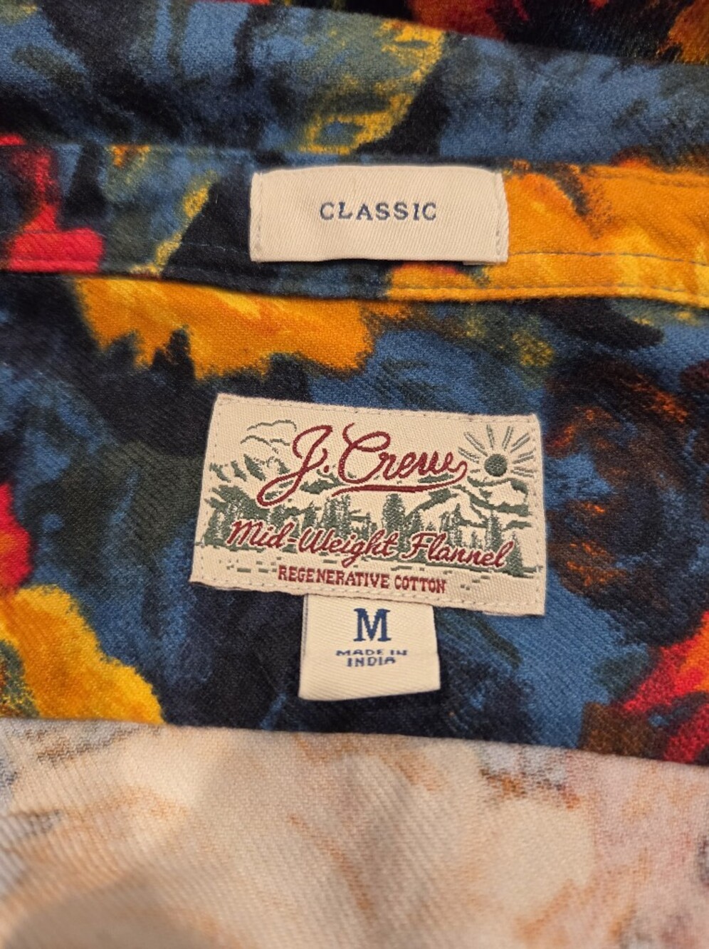 J Crew Mens Size M Colorful Mid Weight Flannel In Floral Print - Picture 4 of 5